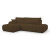 ECKSOFA BALOO mit Schlaffunktion 297x180 cm, Dunkelbraun, Links - Dunkelbraun, Holz/Textil (176/276cm) - DomoHome