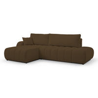 ECKSOFA BALOO mit Schlaffunktion 297x180 cm, Dunkelbraun, Links - Dunkelbraun, Holz/Textil (176/276cm) - DomoHome