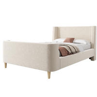 KINDERBETT 90/200 cm Beige aus Samt mit Weltraummuster - Beige, Textil (90/200cm) - OKMYHOME