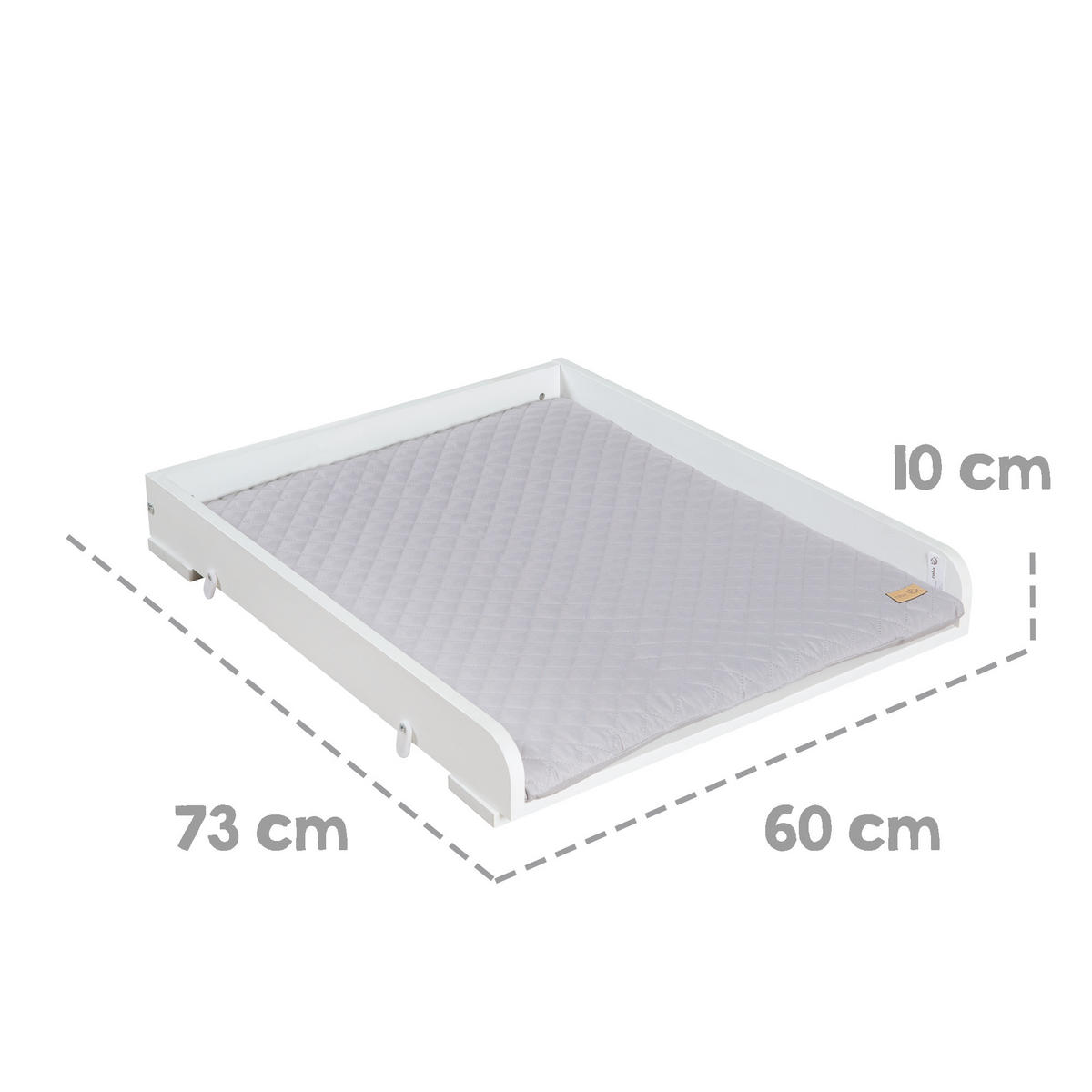 WICKELPLATTE für Waschmaschine inkl. Wickelauflageroba Style grau - Weiß, Holzwerkstoff/Textil (60/10/73cm) - Roba