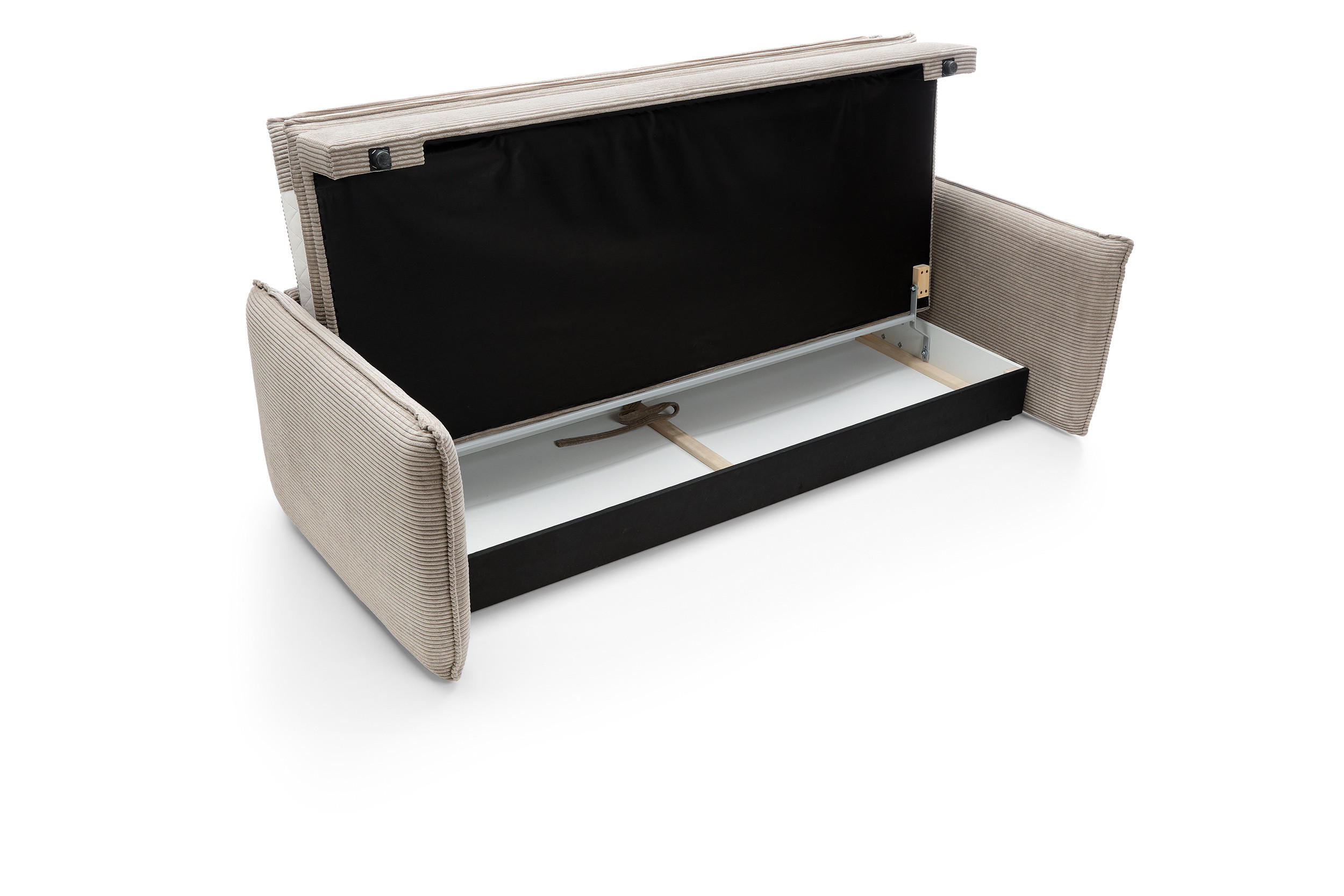 Thumbnail - Masseno Bettsofa, Beige, Textil, 4-Sitzer, 103x82x229 cm, Wohnzimmer, Sofas & Couches, Schlafsofas