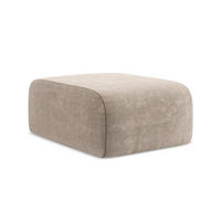 POUF Chenille Stoff Beige - Schwarz/Cappuccino, Holzwerkstoff/Kunststoff (72/42/94cm) - LaMiaSofa