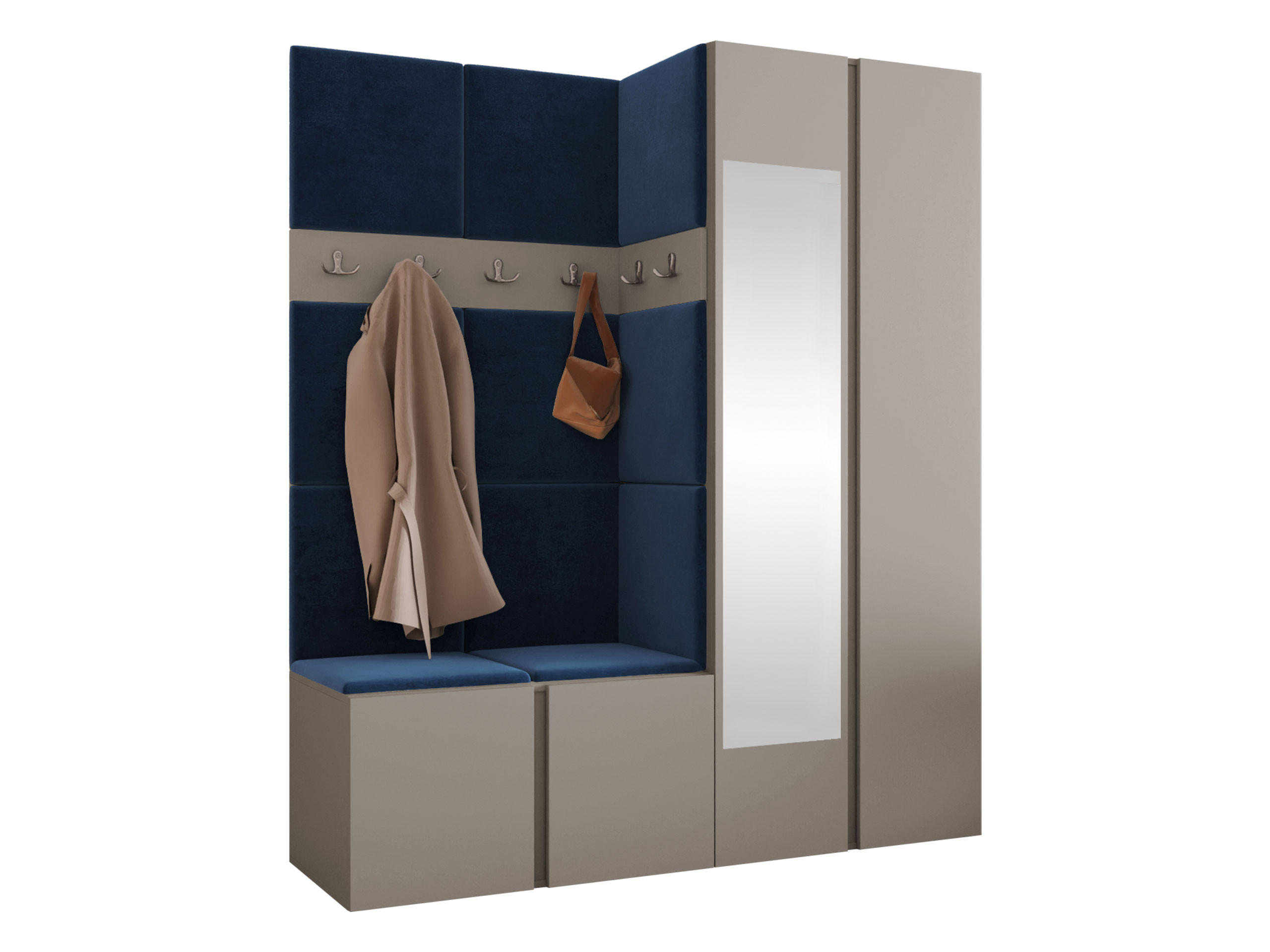 Mirjan24 Garderoben-Set Kaschmir, Blau 158x186x46 cm