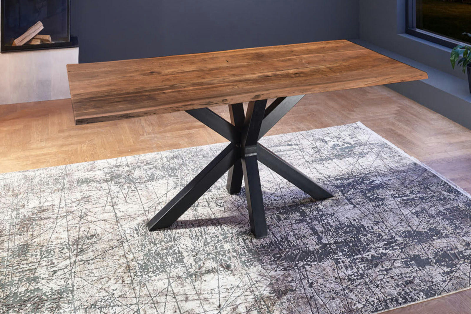 ESSTISCH FELINA - Schwarz/Braun, Holz/Metall (85/160/76cm) - SAM