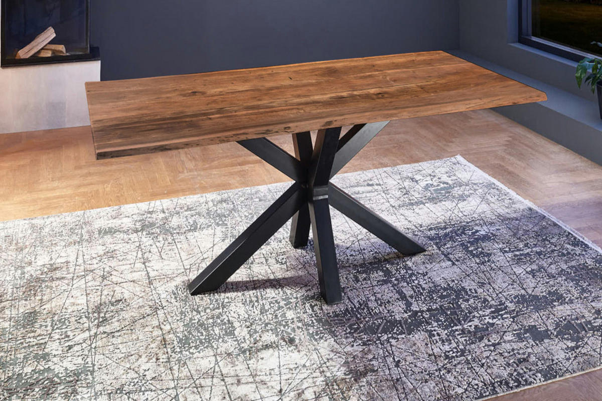 ESSTISCH FELINA - Schwarz/Braun, Holz/Metall (100/300/77cm) - SAM