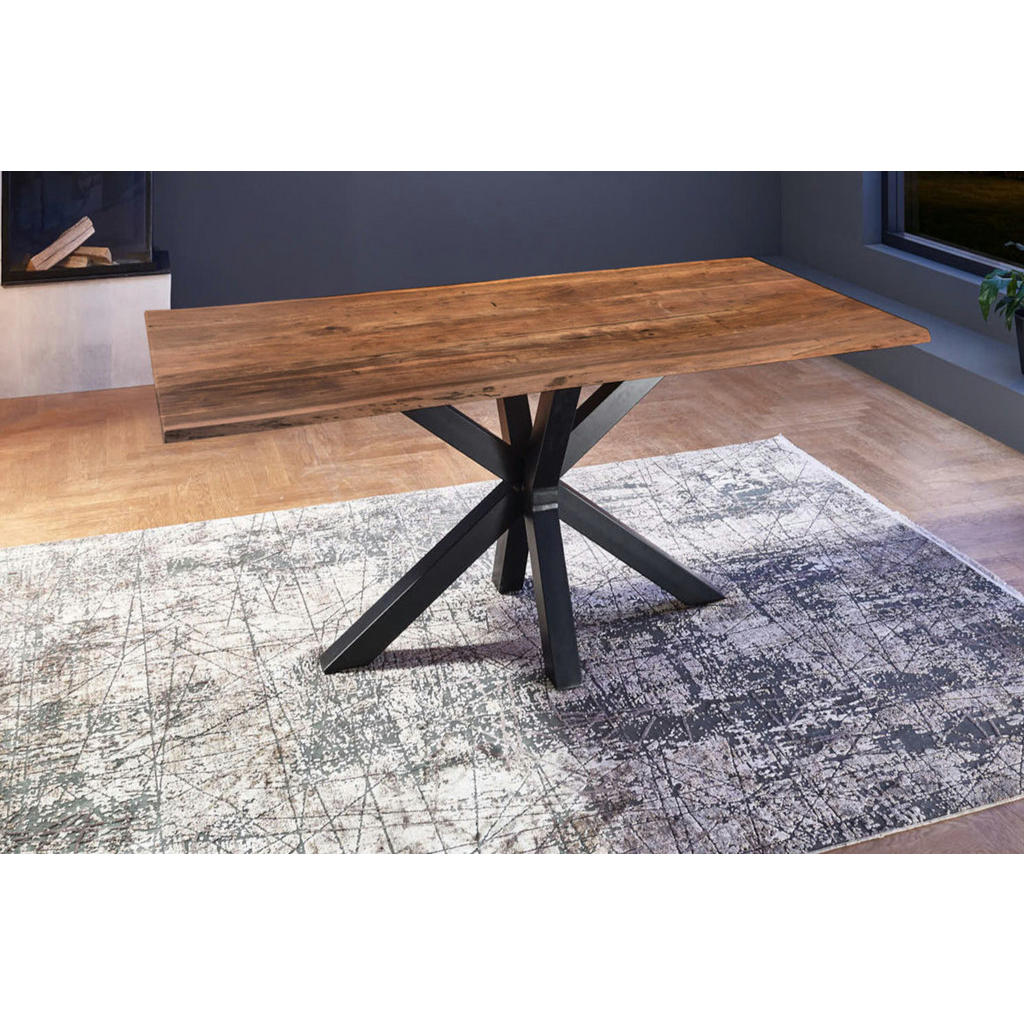Thumbnail - SAM Esstisch, Braun, Holz, Echtholz,Akazie, Rechteckig,Quadratisch, Sternfuß, 120x77x80 cm, Esszimmer, Tische, Esstische