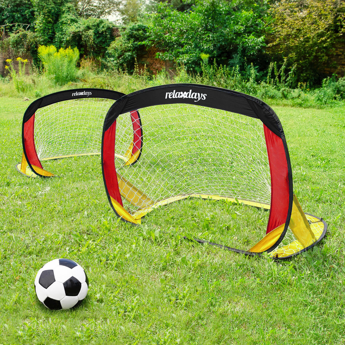 2XFUSSBALLTOR - Multicolor, Textil (83/119/80cm) - Relaxdays