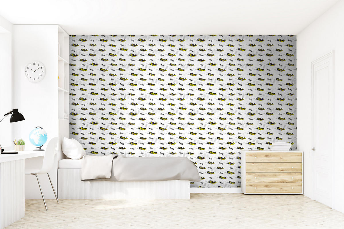 TAPETE Rennwagen 50 x 900 cm - Gelb, Papier (50/0.1cm) - Sanders & Sanders