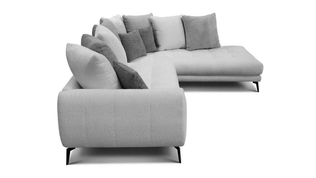 ECKSOFA CALME 5-Sitzer, hellgrau und dunkelgrau - Hellgrau, Holz/Textil (294/229cm) - Courtois Laville