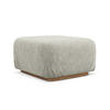 POUF Chenille Stoff Grau - Silberfarben/Braun, Holz/Textil (83/95/41cm) - Makamii