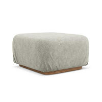 POUF Chenille Stoff Grau - Silberfarben/Braun, Holz/Textil (83/95/41cm) - Makamii