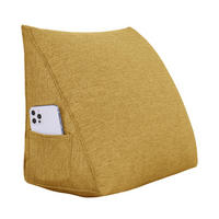 RÜCKENKISSEN für Bett Leinenlook Gelb 45 cm - Gelb, Textil (35/45cm) - Vercart
