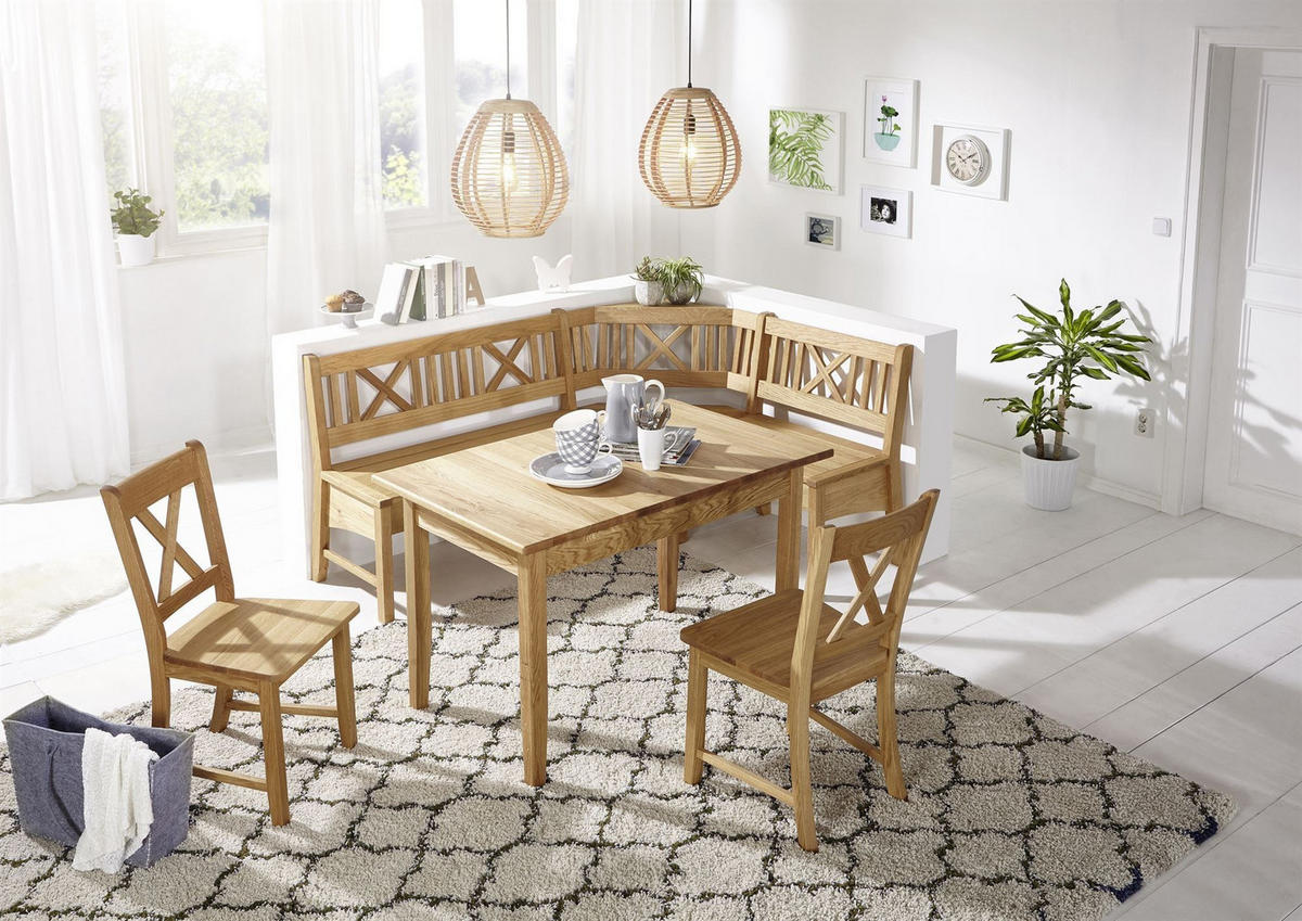 ECKBANKGRUPPE im modernen Landhausstil Damalis Massivholz Wildeiche - Wildeiche, Holz (179/1/139cm) - 58aufmkessel