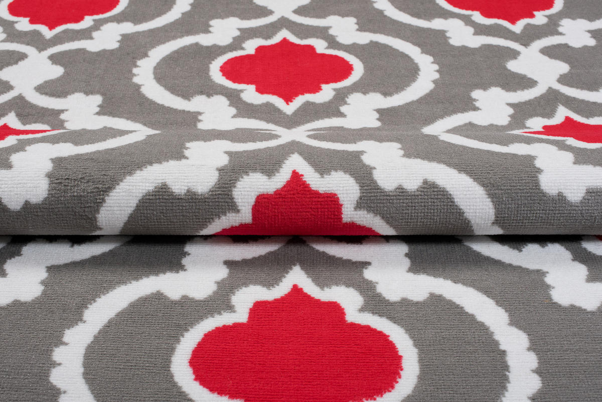 TEPPICH MAYA Rot Mosaik Geometrisch 200/300 cm - Rot, Textil (200/300cm) - Tapiso