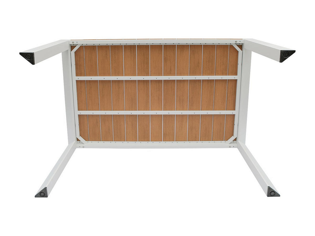 GARTENTISCH - 4 , 6 -Sitzer - Aluminium - naturfarben hell, weiß - NYROS - Naturfarben, Metall (90/150/75cm) - Vente-Unique