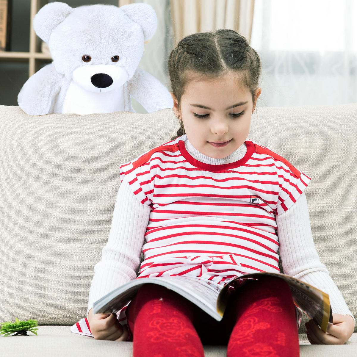 TEDDYBÄR süße Plüschtiere 25cm Weiß - Weiß, Textil (10/12cm) - Vercart