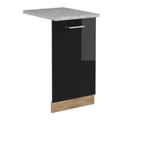 ČELNÍ PANEL MYČKY R-Line Černý vysoký lesk - medově dubová/vysoce lesklá černá, kompozitní dřevo (45/81.8/1.6cm) - Vicco