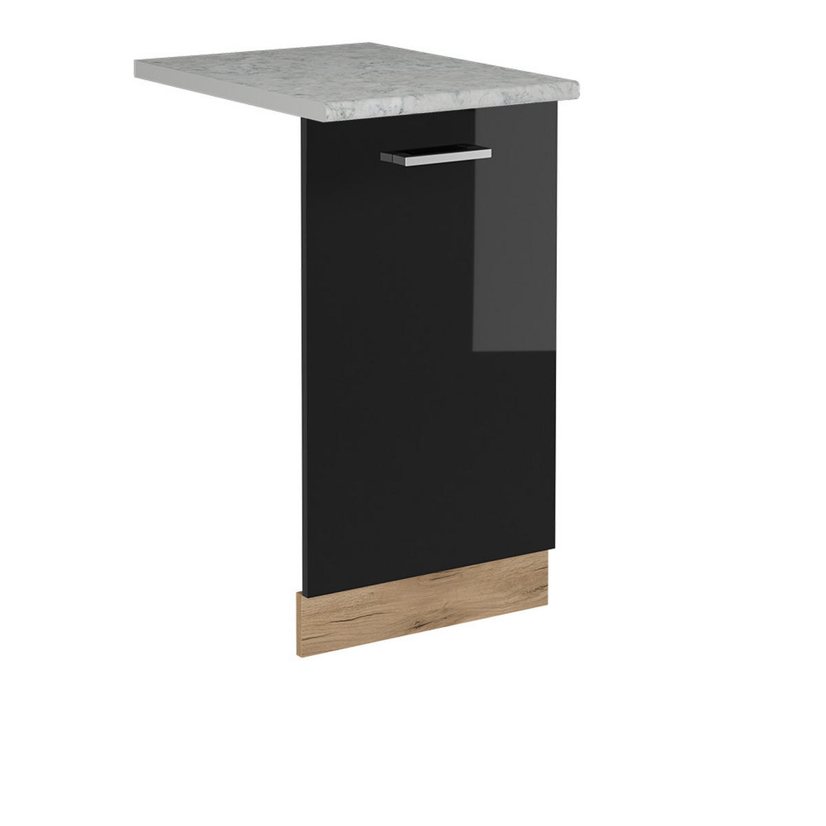 ČELNÍ PANEL MYČKY R-Line Černý vysoký lesk - medově dubová/vysoce lesklá černá, kompozitní dřevo (45/81.8/1.6cm) - Vicco