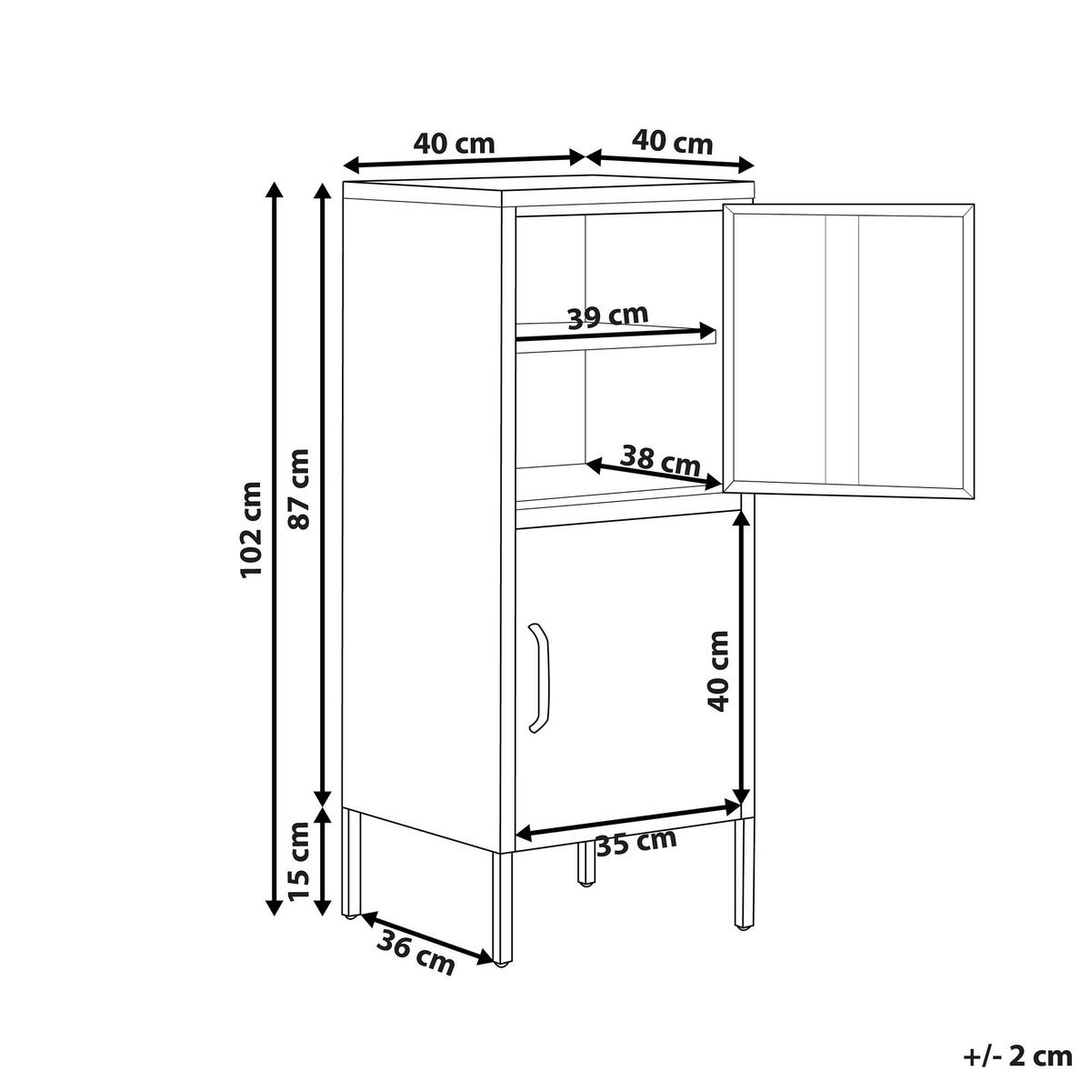 AKTENSCHRANK weiß 2 Türen Huron - Weiß, Metall (40/102/40cm) - Beliani