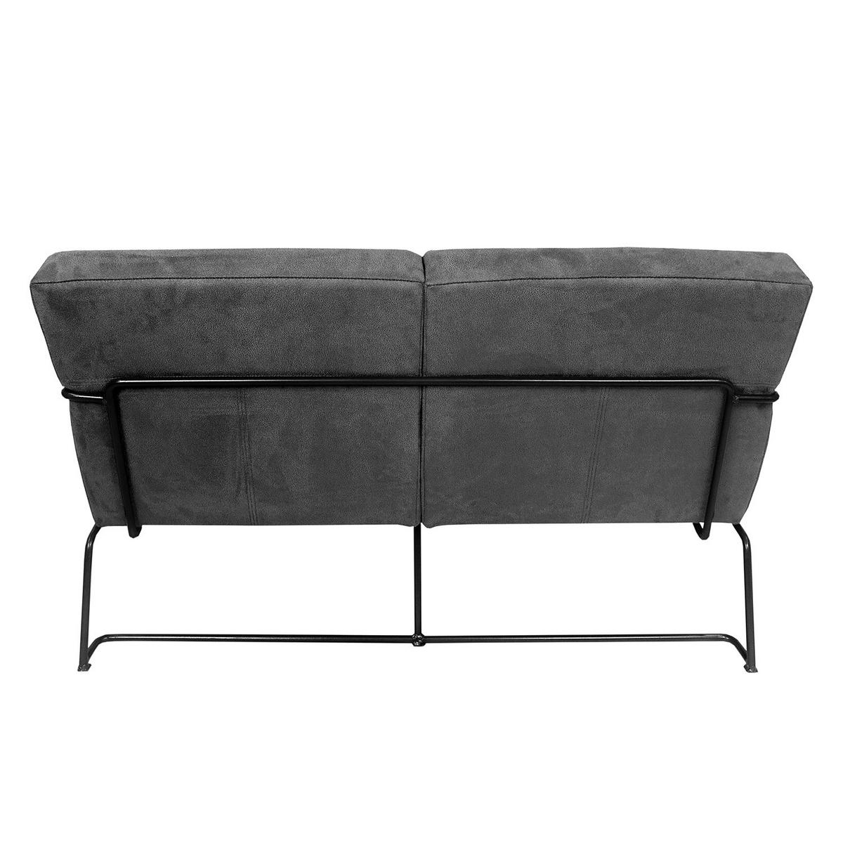 2-SITZER SOFA - Antiklederlook - Grau, Textil (121/81/78cm) - home24