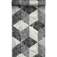 TAPETE 3D Marmor Motiv 53 cm x 10.05 m - Schwarz, Papier (53/1000cm) - Origin Wallcoverings