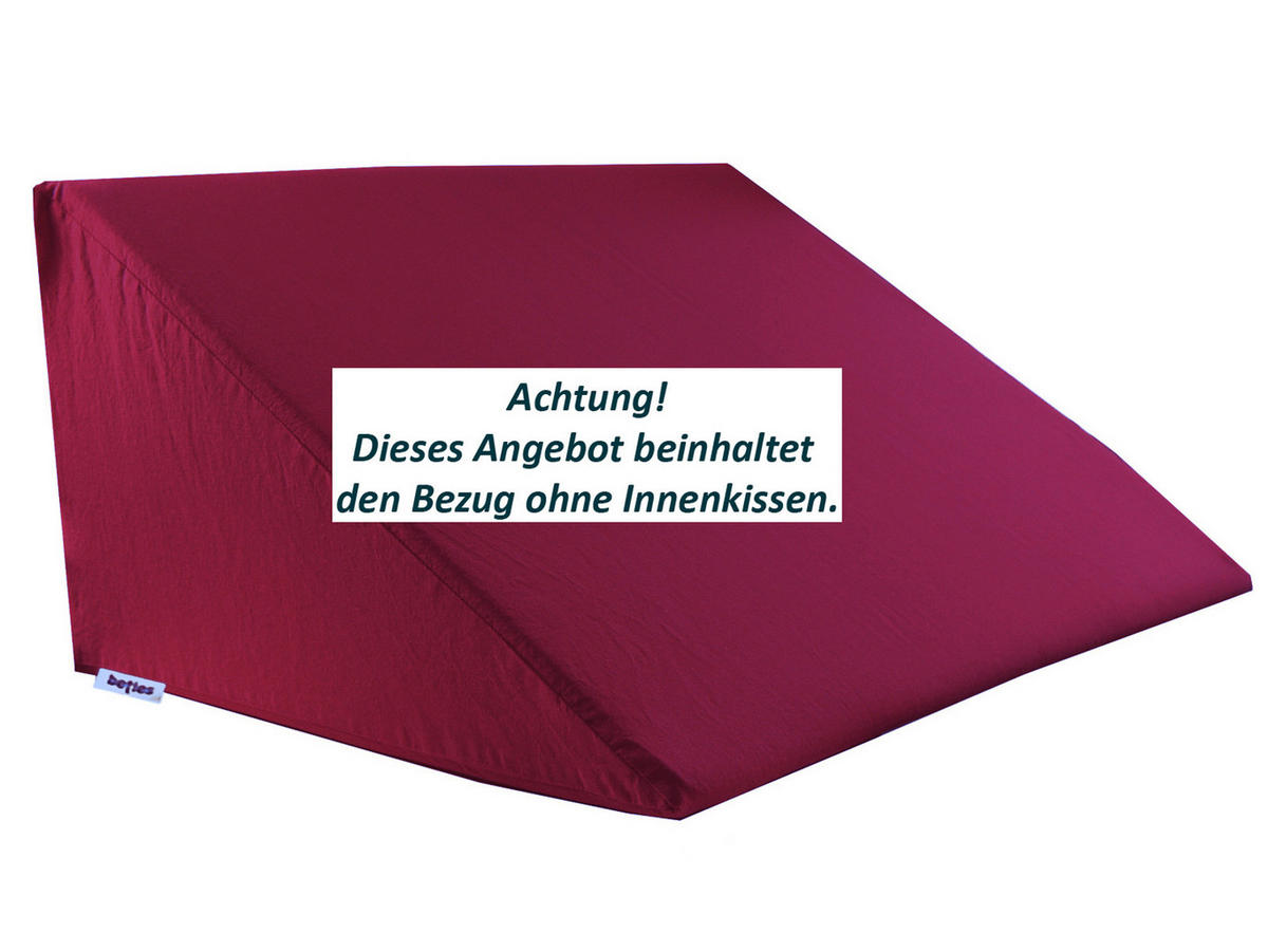 KEILKISSENBEZUG Basic 100% Baumwolle hibiskus 62/49/30 cm - Beere, Textil (62/49cm) - beties Heimtextil