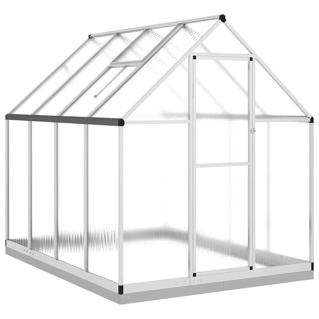 GEWÄCHSHAUS mit Fundamentrahmen Silber 224x169x202cm Aluminimum - Silberfarben, Metall (169/202/224cm)