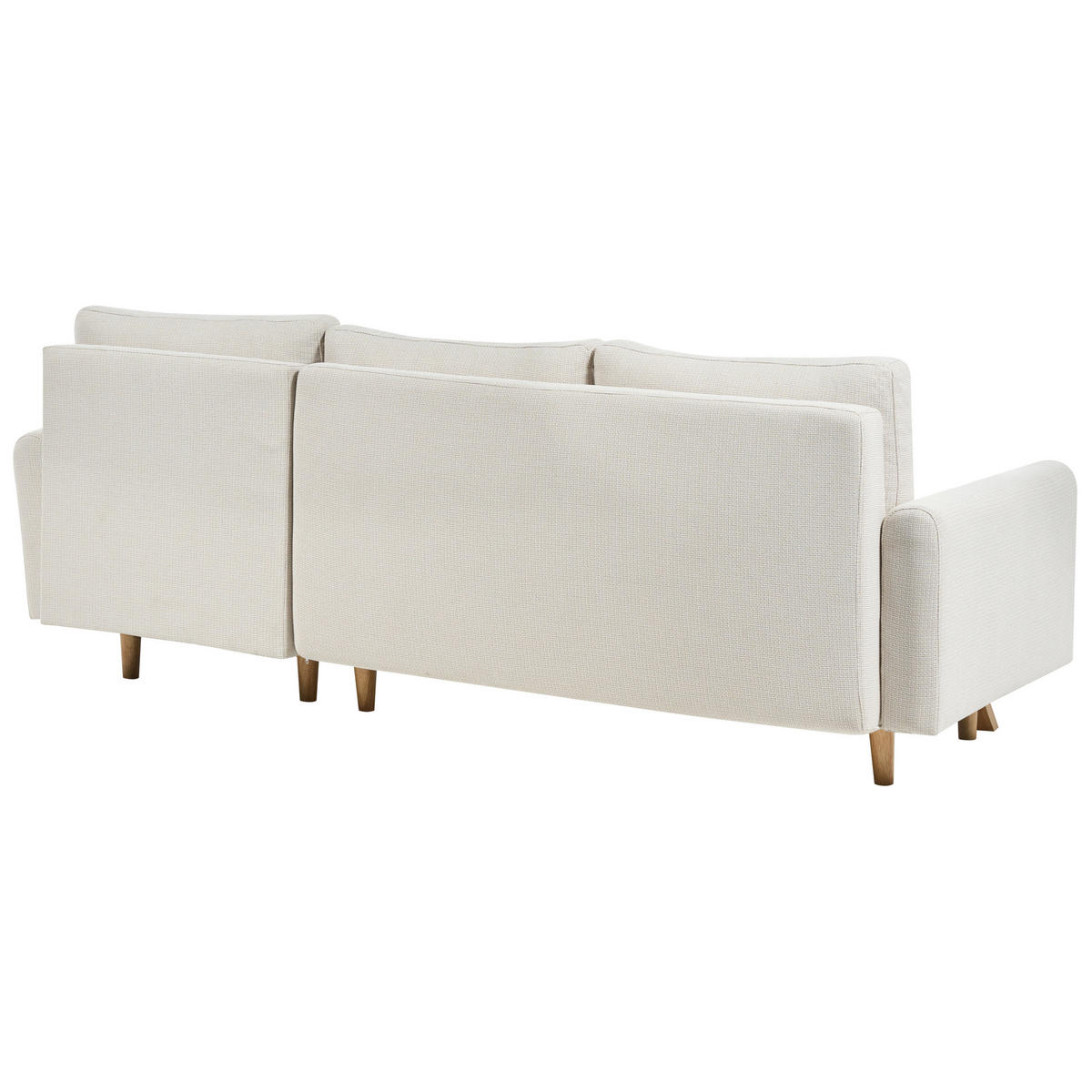3-SITZER-ECKSOFA hellbeige rechtsseitig mit Schlaffunktion Stauraum Siro - Hellbraun/Beige, Textil (240/142cm) - Beliani