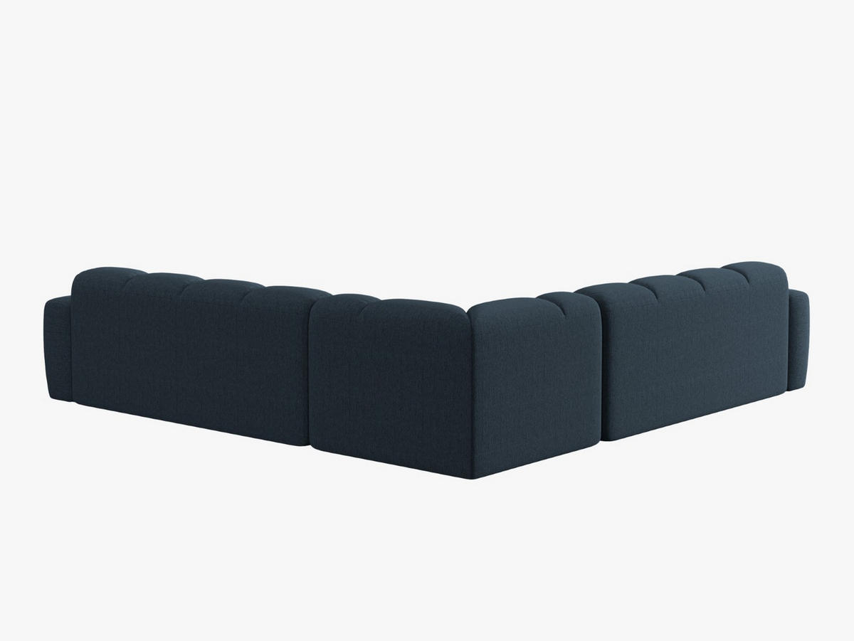 ECKSOFA Lisa aus strukturiertem Stoff dunkelblau 5 Sitzplätze - Dunkelblau, Textil (310/310cm) - Micadoni