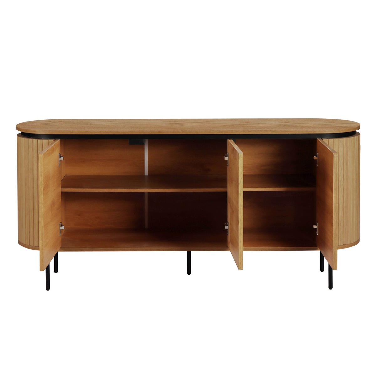 SIDEBOARD, helles Holzeffekt - Beige, Holz (40/76/160cm) - Oviala