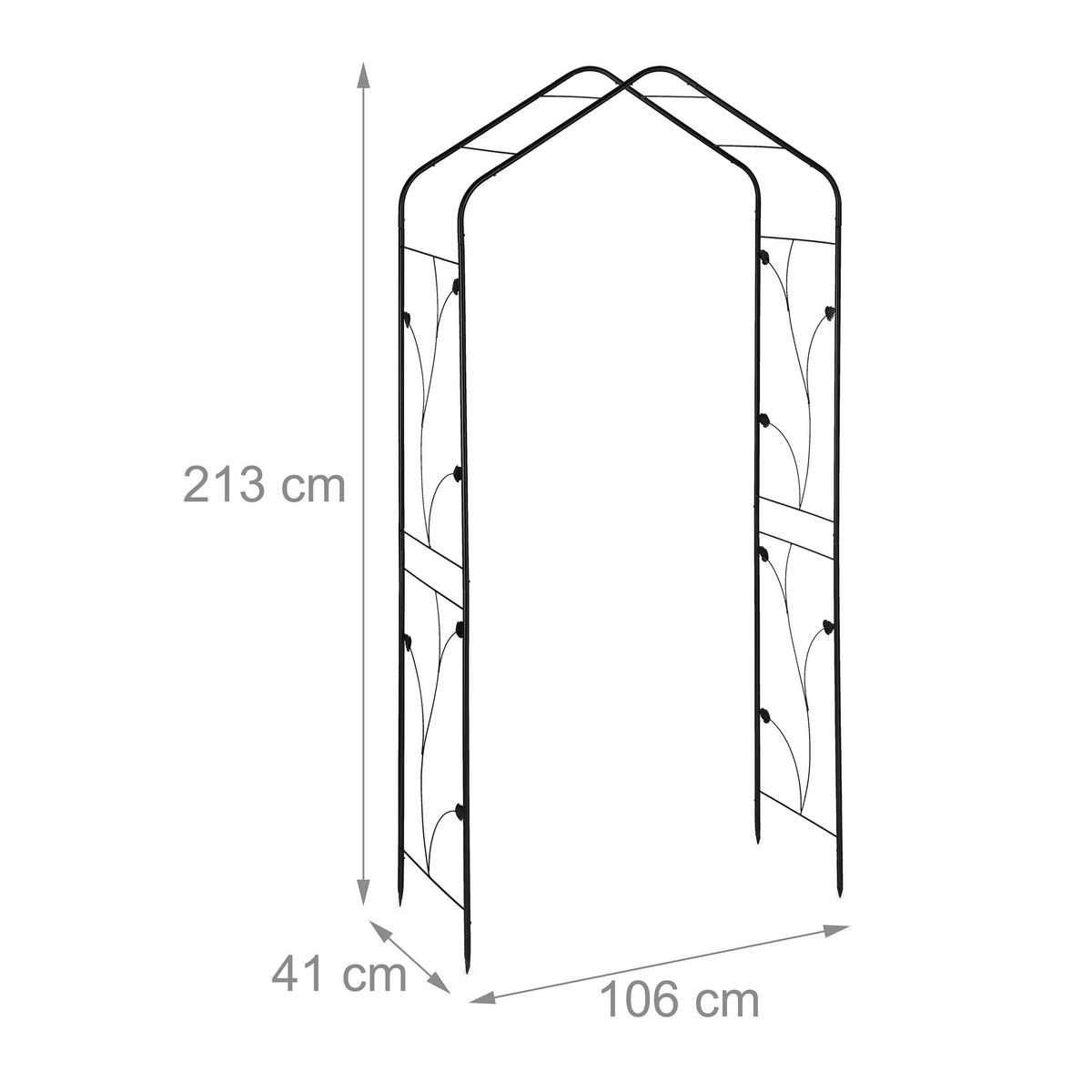 ROSENBOGEN - Schwarz, Metall (106/213/41cm) - Relaxdays