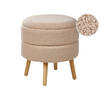 HOCKER Beige Okaton - Beige/Braun, Textil (44/48/44cm) - Beliani