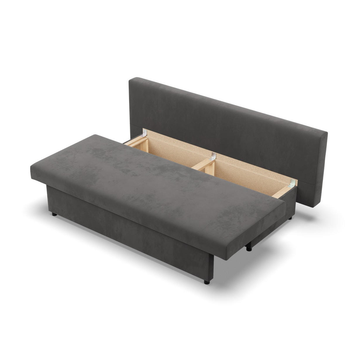 SOFA 3-SITZER MIT SCHLAFFUNKTION NOLA Grau - Grau, Textil (86/85/191cm) - Mebligo