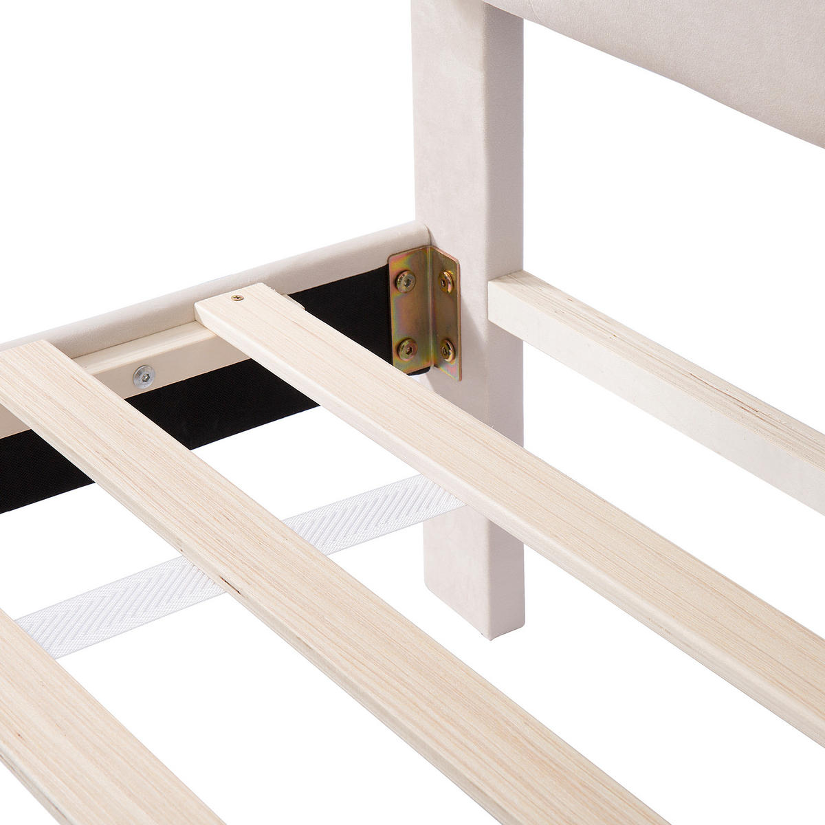 POLSTERBETT 140/200 cm DE-01158, in Beige, mit 4 Schubladen - Beige, Metall (140/200cm) - ComfortXL