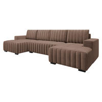 WOHNLANDSCHAFT Hugo U - Braun, Holz/Textil (310/85/140cm) - MIRJAN24