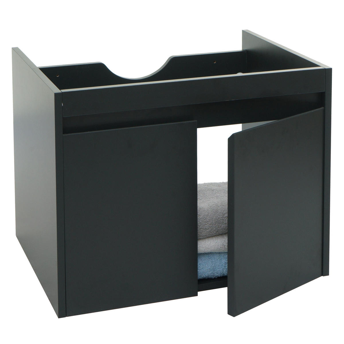 WASCHBECKENUNTERSCHRANK Schwarz - Schwarz, Holzwerkstoff (59/48/45cm) - MCW