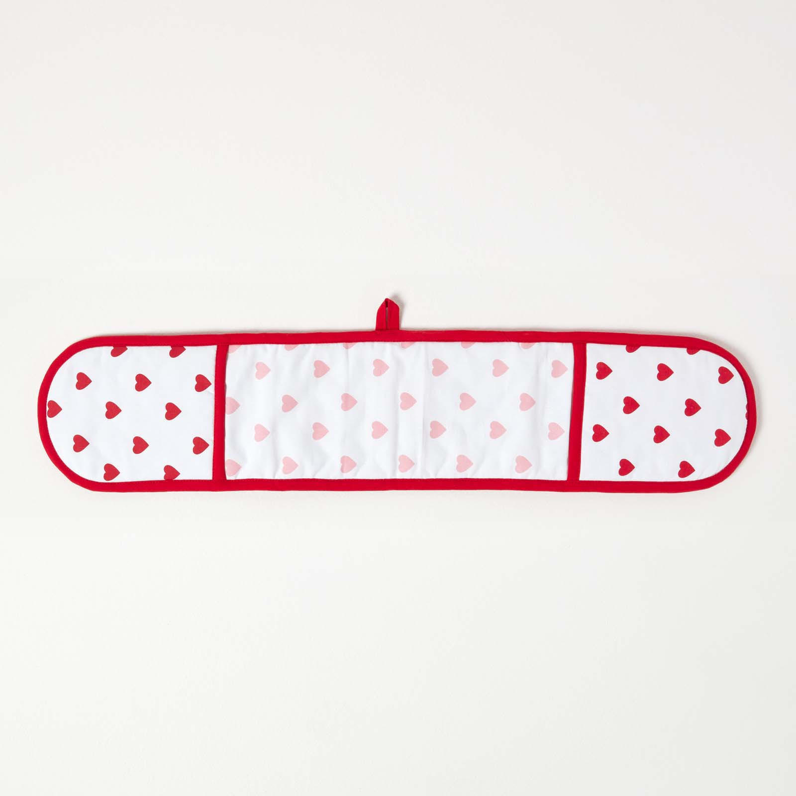 DOPPEL-OFENHANDSCHUH Herzen 18/84 cm, Baumwolle wattiert - Rot, Textil (18/84cm) - Homescapes