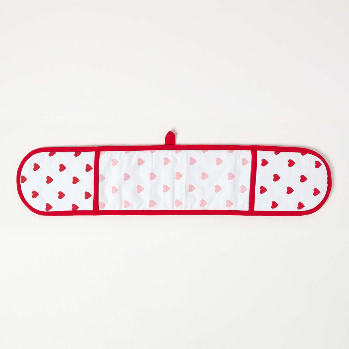 DOPPEL-OFENHANDSCHUH Herzen 18/84 cm, Baumwolle wattiert - Rot, Textil (18/84cm) - Homescapes