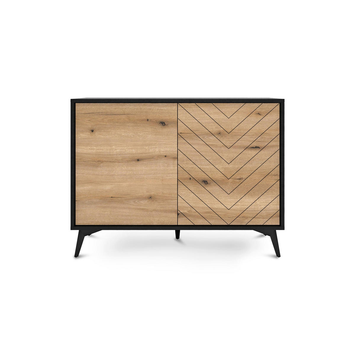 KOMMODE Nirwana - Schwarz, Holzwerkstoff (103.5/76.7/39cm) - Pillovely