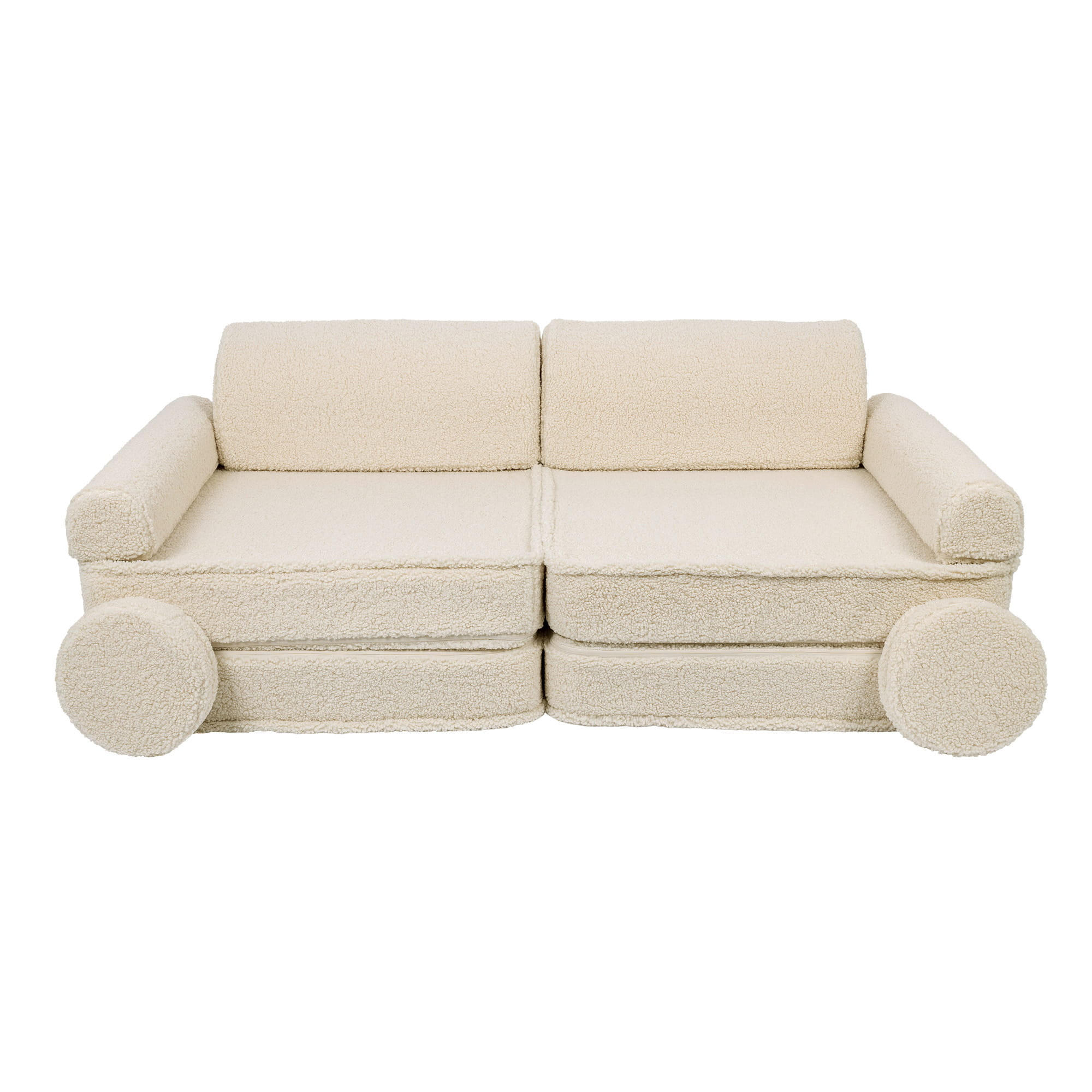 KINDERSOFA, Bearly, Cremig - Creme, Textil (160/24/80cm) - MeowBaby