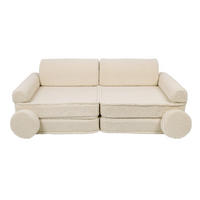 KINDERSOFA, Bearly, Cremig - Creme, Textil (160/24/80cm) - MeowBaby