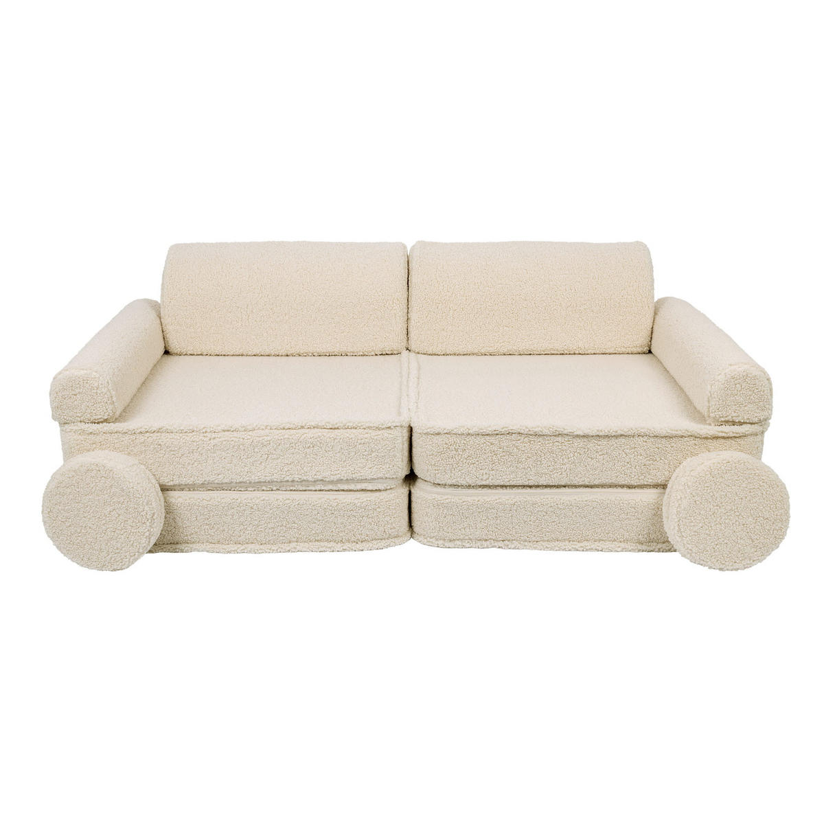 KINDERSOFA, Bearly, Cremig - Creme, Textil (160/24/80cm) - MeowBaby