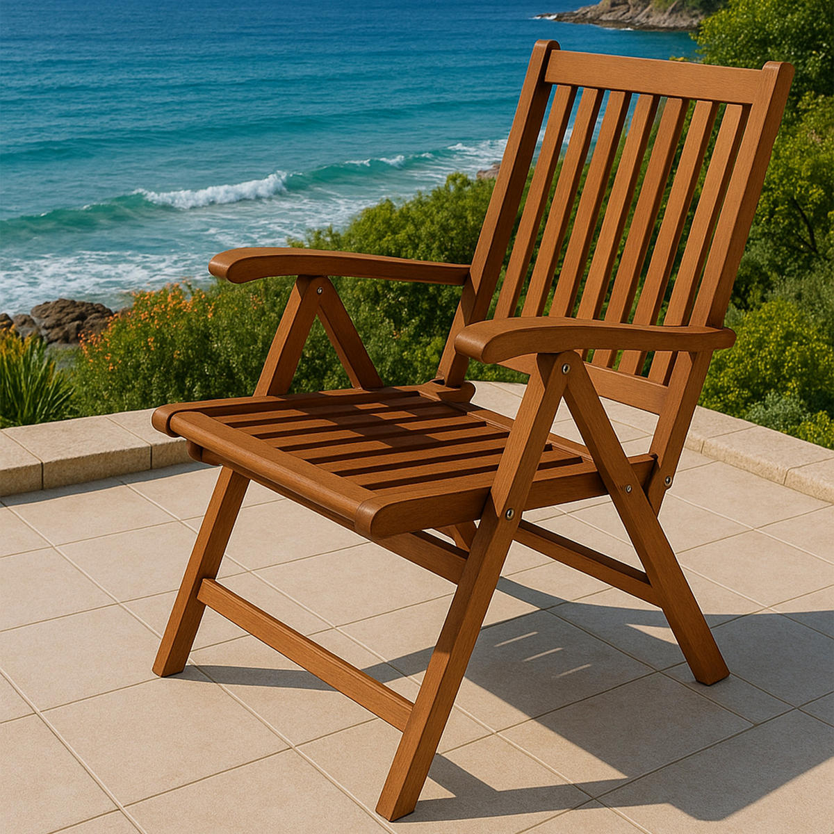 KLAPPSTUHL Laguna, 2-er Set, Klappsessel, Eukalyptus geölt - Braun, Holz (58/108/70cm) - TPFGarden