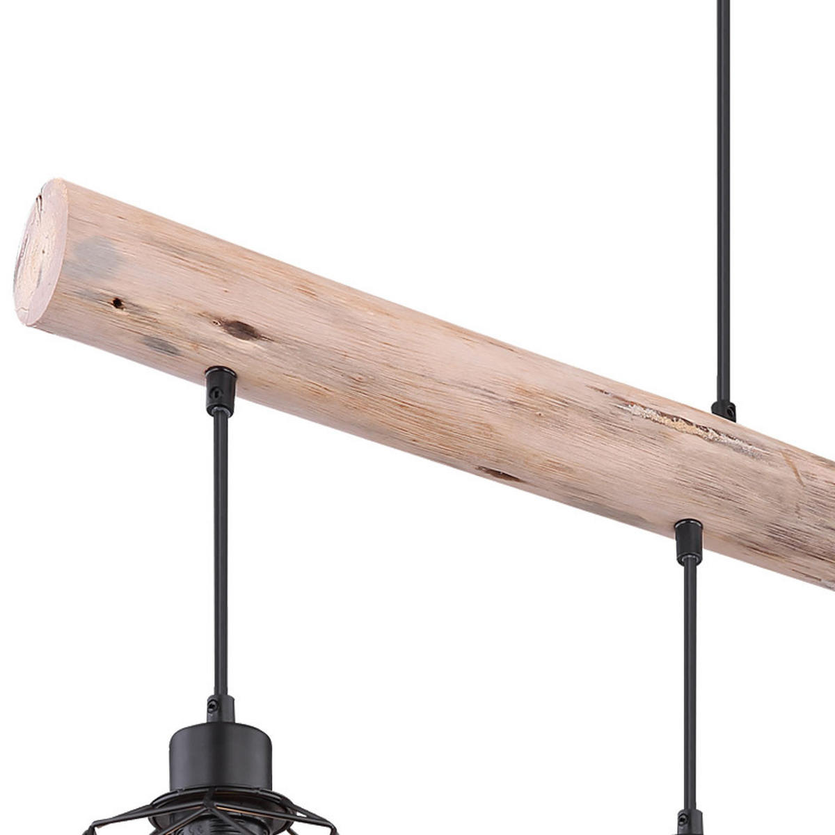 LED HÄNGELEUCHTE Holz Braun Gitter Design - Braun, Holz/Metall (85/18/120cm) - Globo Lighting