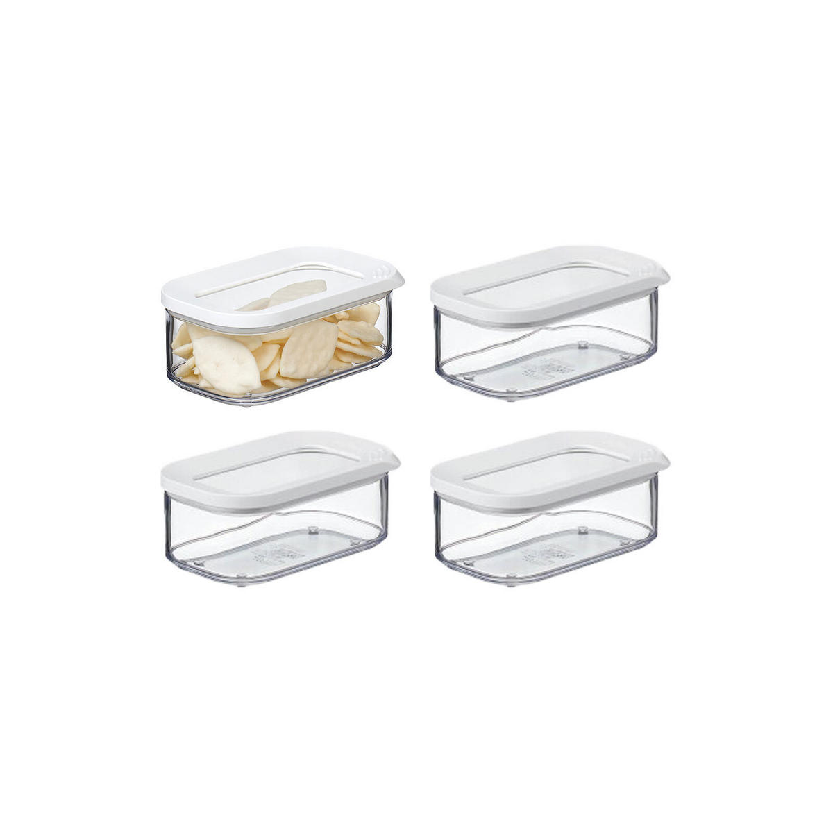VORRATSDOSEN Modula weiß 425 ml 4er Set - Weiß, Kunststoff (9/5.9/14.4cm) - Mepal