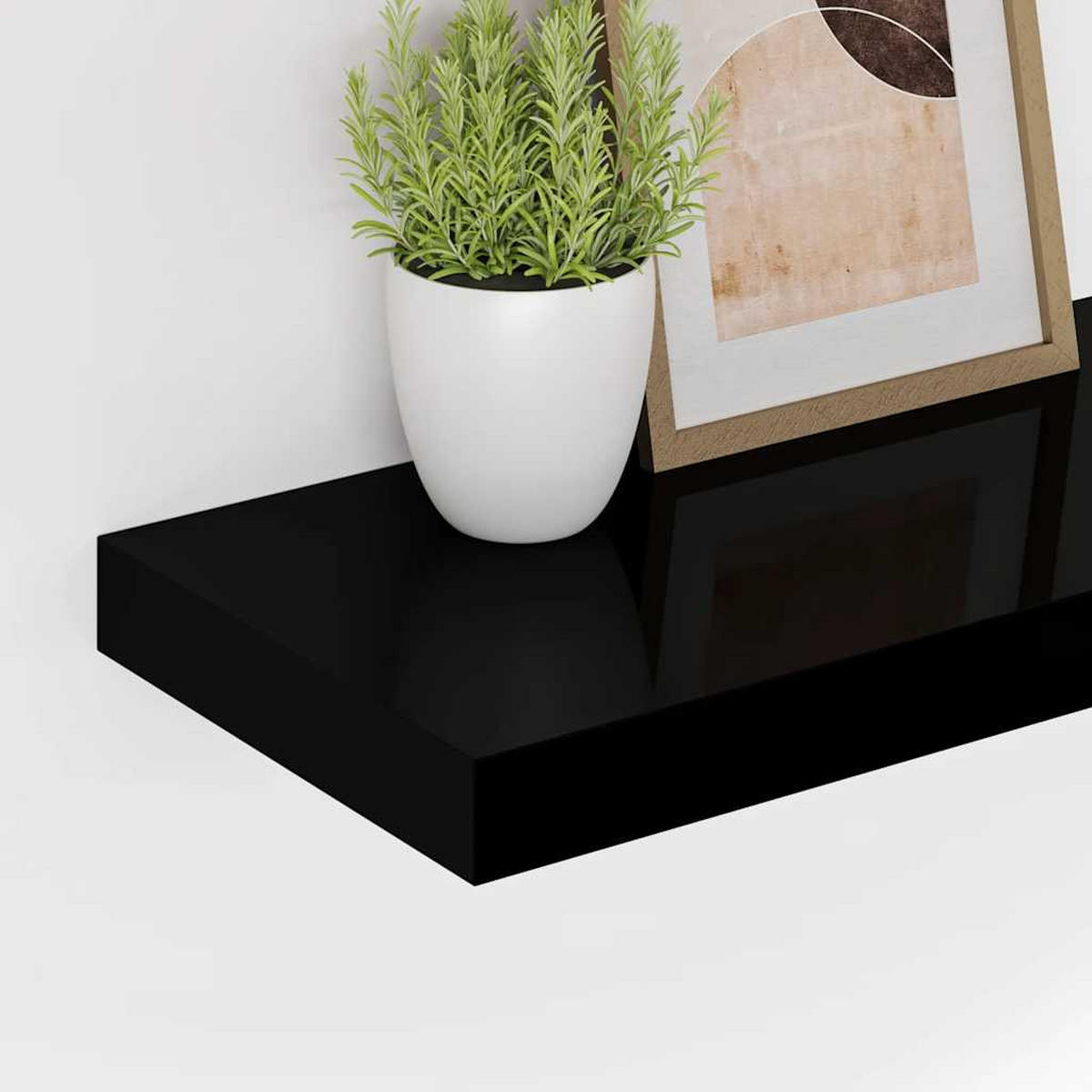SCHWEBEREGAL Schwarz 90/23,5/3,8 Cm Mdf - Schwarz, Holzwerkstoff (23.5/3.8/90cm) - vidaXL