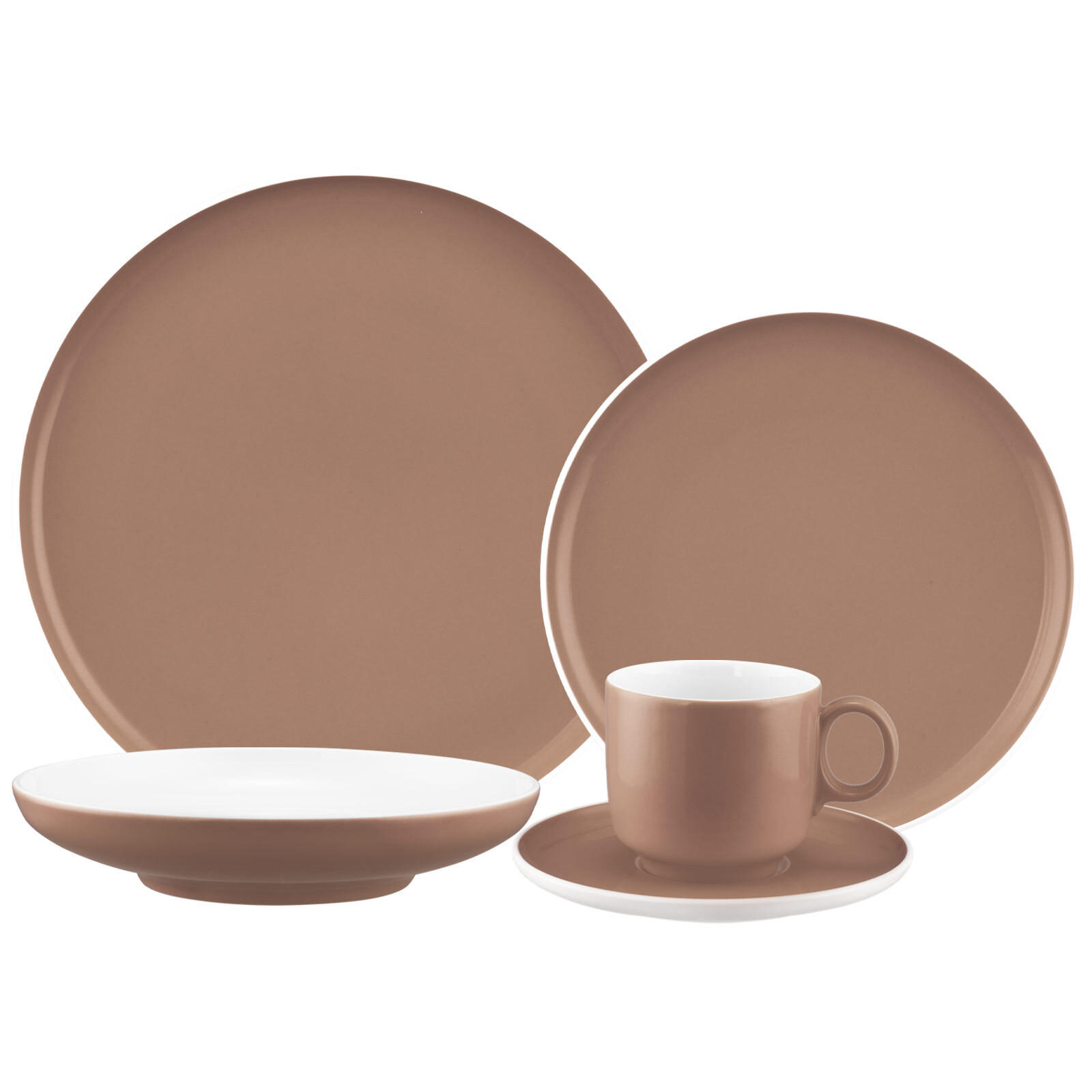 KOMBISERVICE Sento Home Pure Colors Cocoa Brown 30-tlg. - Hellbraun, Keramik (2/2/2cm) - Seltmann Weiden