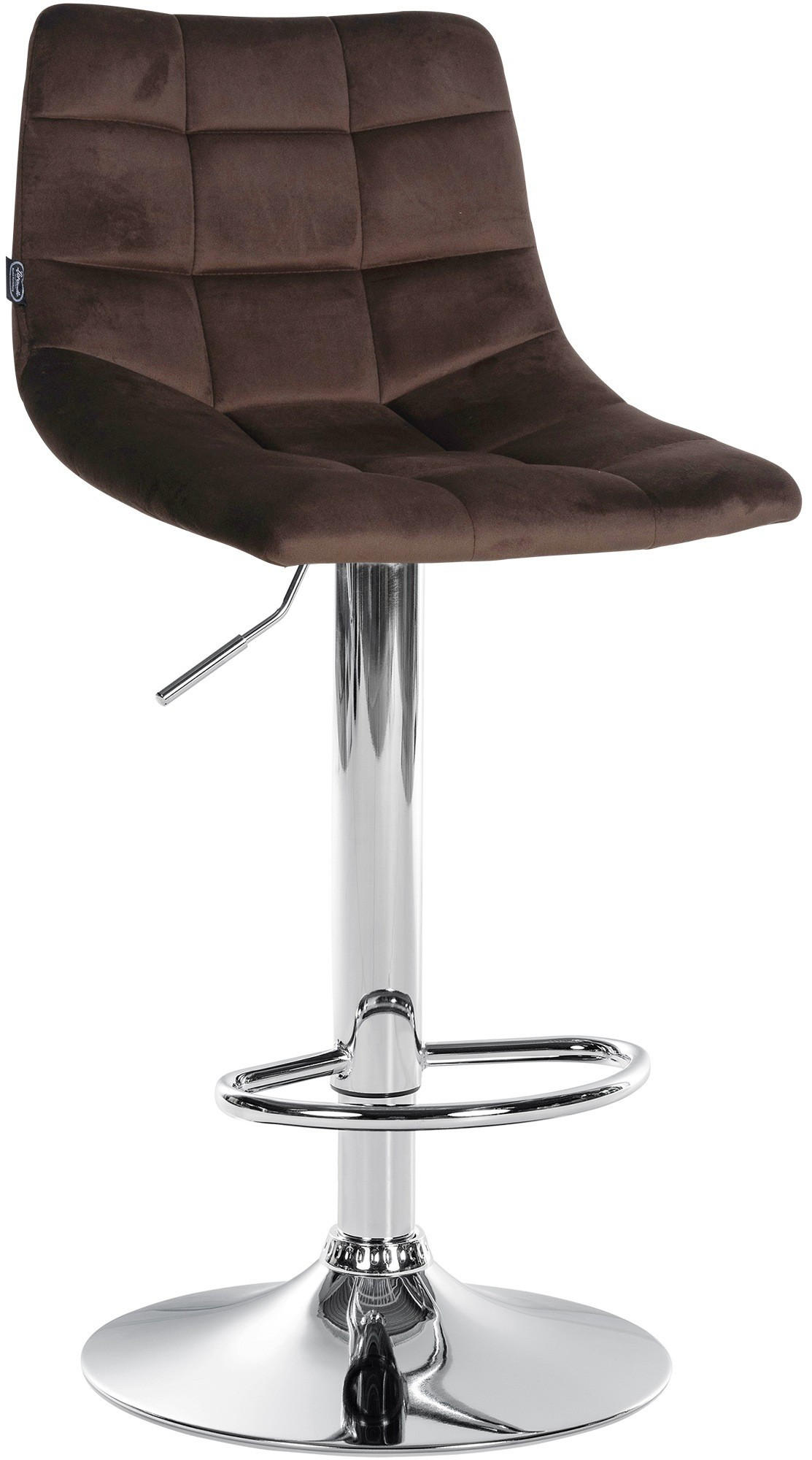 BARHOCKER Jerry Samt 87-108,5x43x46,5 cm braun - Braun, Textil (43/87/46.5cm) - furnicato