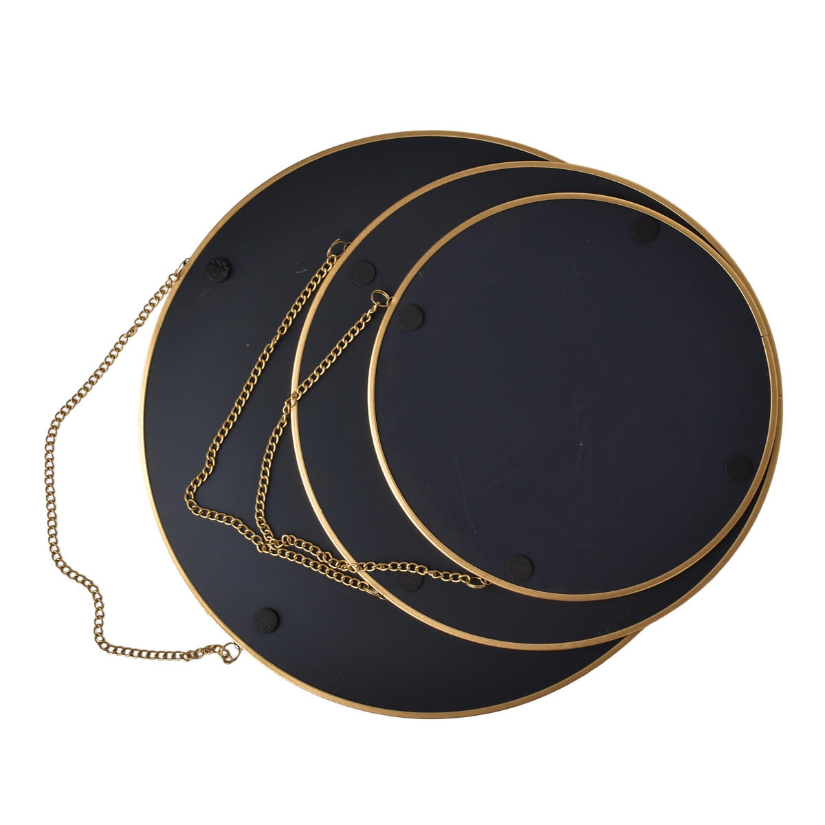 SPIEGEL Alexia 3er Set gold 28/3/28 cm Glas - Goldfarben, Metall (28/28/3cm) - Mondex