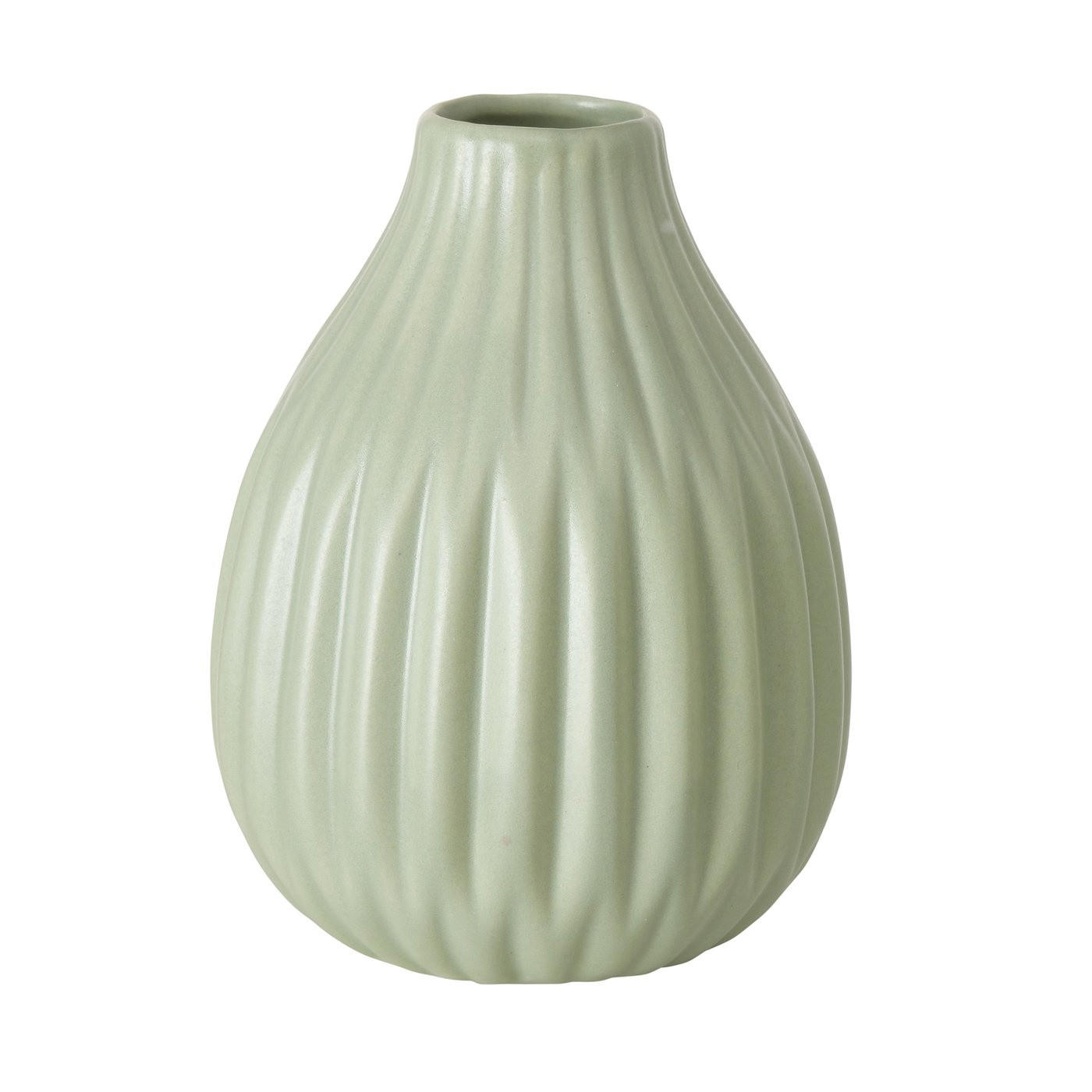 VASE Esko grün gestreift - Grün, Keramik (12cm) - Boltze Home